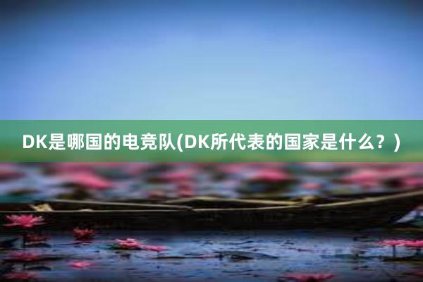 DK是哪国的电竞队(DK所代表的国家是什么？)