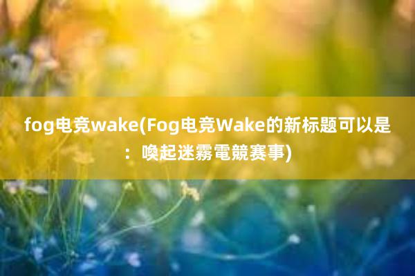 fog电竞wake(Fog电竞Wake的新标题可以是：喚起迷霧電競赛事)