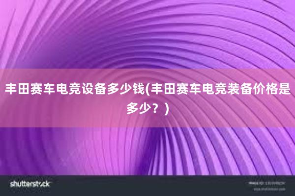 丰田赛车电竞设备多少钱(丰田赛车电竞装备价格是多少？)