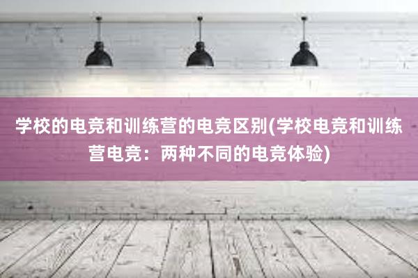 学校的电竞和训练营的电竞区别(学校电竞和训练营电竞：两种不同的电竞体验)