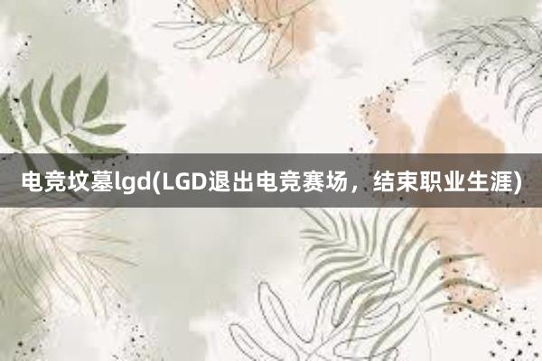 电竞坟墓lgd(LGD退出电竞赛场，结束职业生涯)