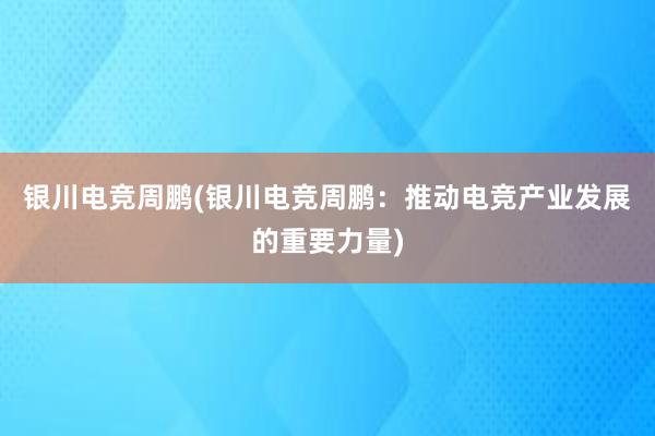 银川电竞周鹏(银川电竞周鹏：推动电竞产业发展的重要力量)