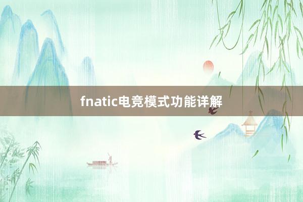 fnatic电竞模式功能详解