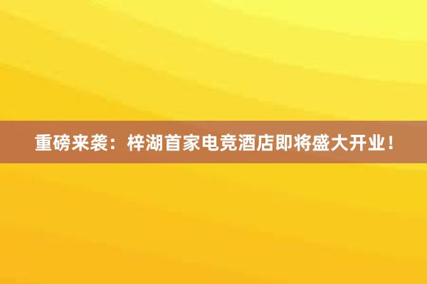 重磅来袭：梓湖首家电竞酒店即将盛大开业！